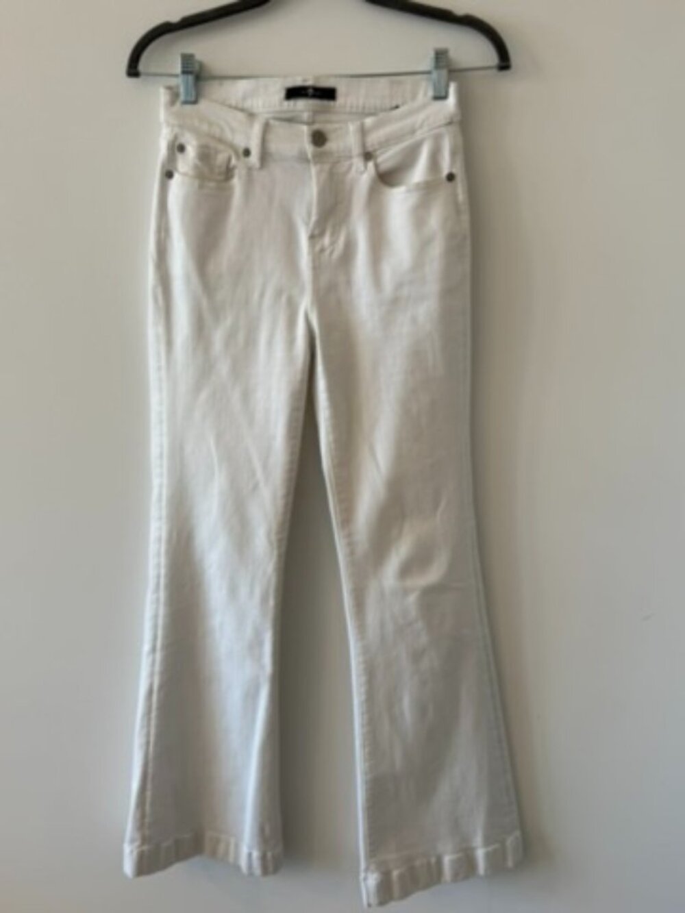 7 For all Mankind White Flared Jeans Size 26